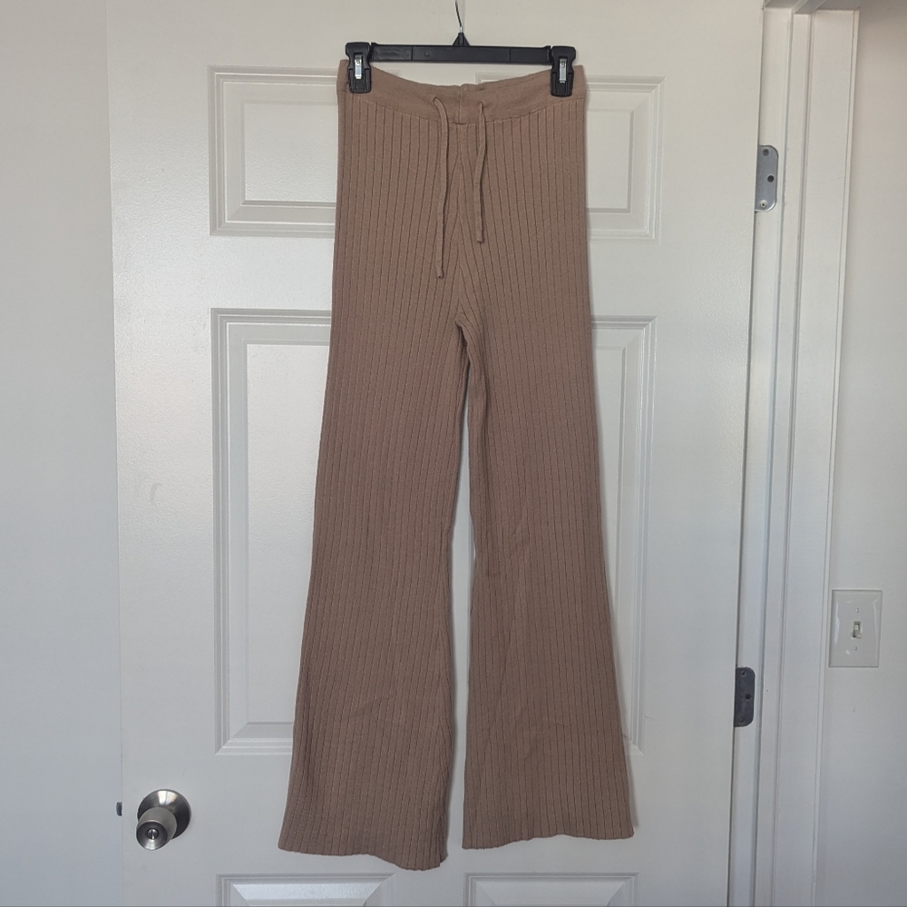Petal & Pup Beige Ribbed Knit Trousers